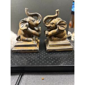 Vintage Elephant Bookends - set of two